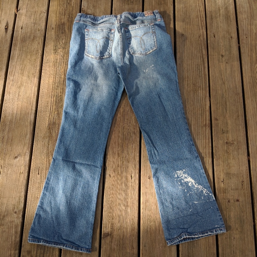 Paris blues painted bell bottom jeans